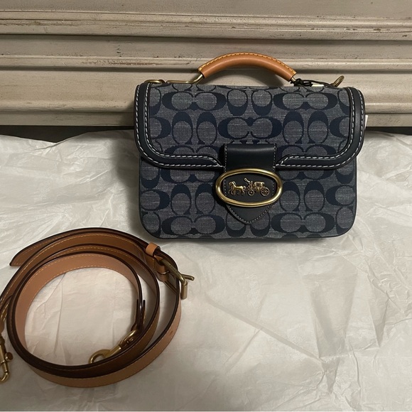 Coach Bags Coach Riley Top Handle 22 In Signature Chambray Poshmark